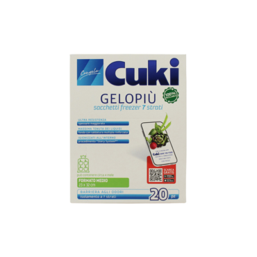 CUKI GELOPIÙ SACCHETTI FREEZER - FORMATO MEDIO - 20 SACCHETTI - LT 2.5 - CM 23X32
