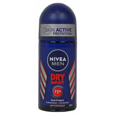 NIVEA FOR MEN DEODORANTE ROLL ON 72H DRY IMPACT 50 ML
