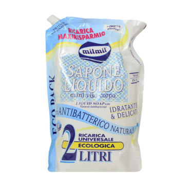 MIL MIL SAPONE LIQUIDO MANI IN BUSTA RICARICA ANTIBATTERICO NATURALE IDRATANTE & DELICATO 2 L