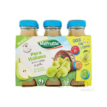 VALFRUTTA,CONSERVE ITALIA - SUCCO E POLPA DI PERA - 6 X 125ML