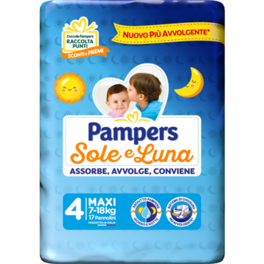 PAMPERS PANNOLINI SOLE E LUNA 4 MAXI 7-18 KG 17 PZ.