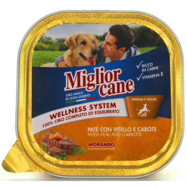 MIGLIOR CANE PATE' VITELLOECAROTE VASCHETTA 300 GRAMMI