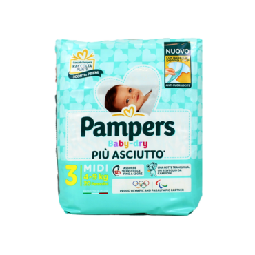 PAMPERS PANNOLINI BABY-DRY TAGLIA 3 - 4/9KG 20PZ