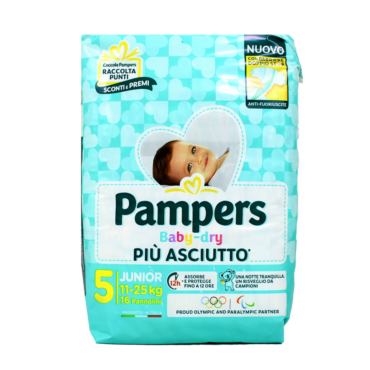 PAMPERS PANNOLINI BABY DRY JUNIOR 11-25 KG.16 PZ