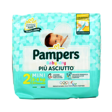 PAMPERS PANNOLINI BABY 2 DRY MINI 3-6 KG 24 PZ
