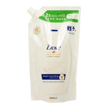 DOVE SAPONE LIQUIDO MANI RICARICA BUSTA IDRATANTE 500 ML.