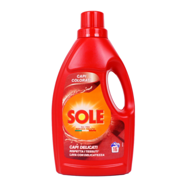 SOLE DETERSIVO BUCATO A MANO E LAVATRICE LIQUIDO E CAPI DELICATI COLORATI 16 LAVAGGI 1 LITRO