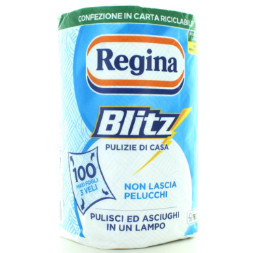 REGINA BLITZ CARTA CUCINA ASCIUGATUTTO ROTOLO 100 STRAPPI 3 VELI