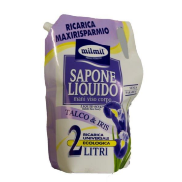 MIL MIL SAPONE LIQUIDO TALCO E IRIS ECO RICARICA 2LT
