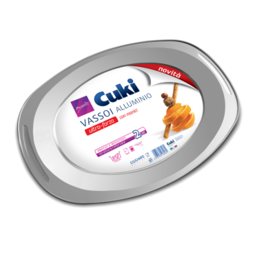 CUKI VASSOI ALLUMINIO CON MANICI 2 PEZZI 8 PORZIONI