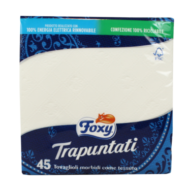 FOXY TRAPUNTATI 45 TOVAGLIOLI 40X40 DECORATI DOPPIOVELO DI QUALITÀ SUPERIORE - DECORI ASSORTITI