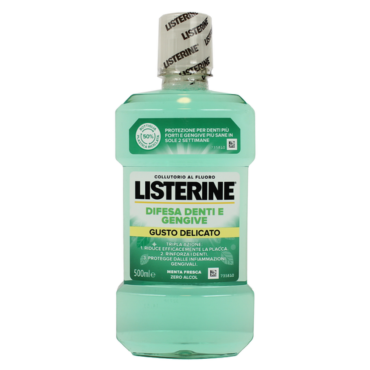LISTERINE COLLUTORIO DIFESA DENTIEGENGIVE GUSTO DELICATO MENTA DELICATA ZERO ALCOL 500 ML