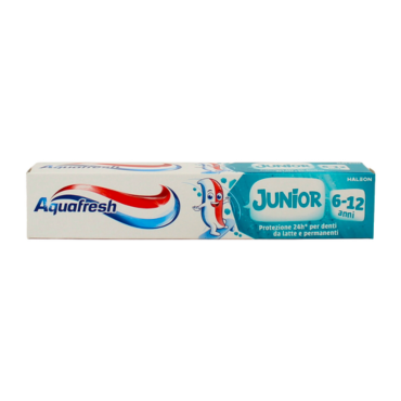 AQUAFRESH JUNIOR DENTIFRICIO SPECIFICO PER BAMBINI 6-12 ANNI CON FLUORO GUSTO MENTA DELICATA 75 ML
