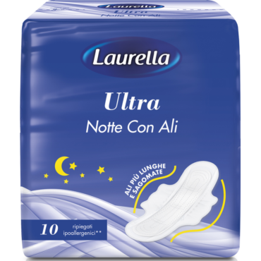 LAURELLA ULTRA NOTTE CON ALI RIPIEGATI 10 PZ ASSORBENTI