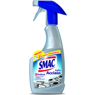 SMAC - BRILLA ACCIAIO SPRAY, DETERGENTE PER SUPERFICI IN ACCIAIO, AZIONE LUCIDANTE 520 ML