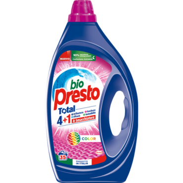 BIO PRESTO DETERSIVO LIQUIDO BUCATO LAVATRICE COLOR 35 LAVAGGI 1.575L