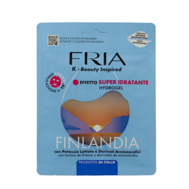 FRIA MASCHERA VISO IN TESSUTO NATURALE BIO SUPER IDRATANTE HYDROGEL FINLANDIA CON POTASSIOLATTATO E DERIVATI AMINOACIDICI