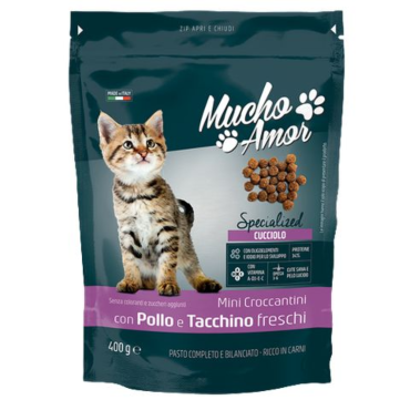 MINI CROCCANTINI GATTI CON POLLO E TACCHINO FRESCHI GR 400