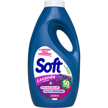 SOFT DETERSIVO LIQUIDO BUCATO LAVATRICE LAVANDA INTENSA 50 LAVAGGI 2250 ML