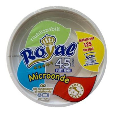 ROYAL PIATTI FONDI 45 PEZZI CM21 BIANCHI RIUTILIZZABILI