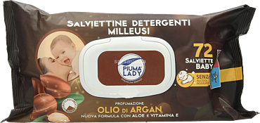 PIUMA LADY SALVIETTINE DETERGENTI BABY 72 PZ. OLIO DI ARGAN