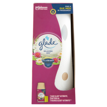 GLADE AUTOMATIC SPRAY BASE CON RICARICA, PROFUMATORE PER AMBIENTI, FRAGRANZA RELAXING ZEN 269ML