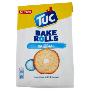 TUC BAKE ROLLS, CHIPS DI PANE SOTTILE E CROCCANTE GUSTO SALE 150 G