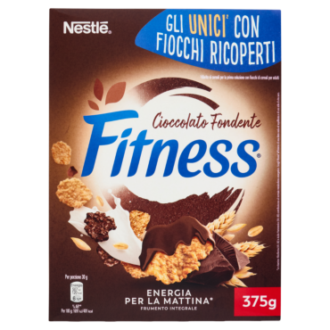 FITNESS CIOCCOLATO FONDENTE CEREALI INTEGRALI CON FIOCCHI AL CIOCCOLATO 375G