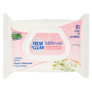 FRESH & CLEAN MILLEUSI IPOALLERGENICHE* SALVIETTINE UMIDIFICATE 20 PZ
