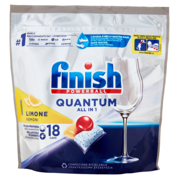 FINISH QUANTUM ALL IN ONE LEMON PASTIGLIE LAVASTOVIGLIE 18 LAVAGGI 187,2 G
