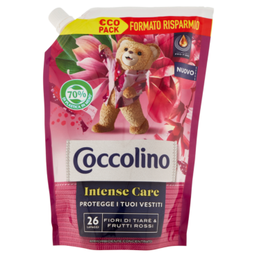 COCCOLINO AMMORBIDENTE CONCENTRATO INTENSE CARE FIORI DI TIARÈ&FRUTTI ROSSI 26 LAVAGGI €COPACK 600ML