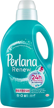 PERLANA RENEW FRESH, DETERSIVO LAVATRICE, TESSUTI MISTI E SINTETICI, NEUTRALIZZA ODORI, CONFEZIONE SINGOLA DA 24 LAVAGGI
