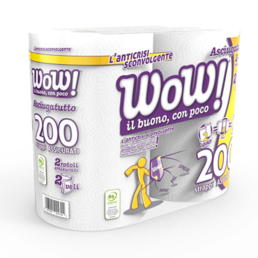 ASCIUGATUTTO WOW DUETTO 2 ROTOLI 2 VELI