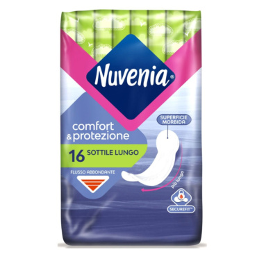 NUVENIA SOTTILE LUNGO FLUSSO ABBONDANTE 16 PZ ASSORBENTI