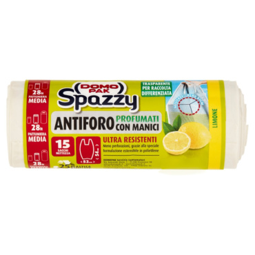 DOMOPAK BUSTE TRASPARENTI PROFUMATE LIMONE 28LT 52X54CM 15PZ