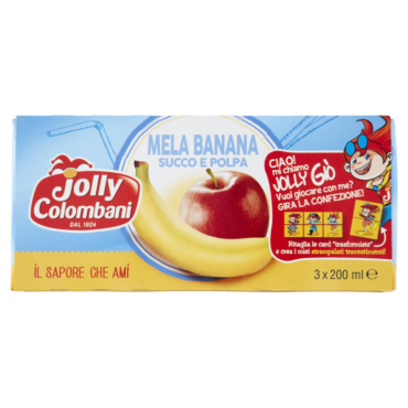 JOLLY COLOMBANI, CONSERVE ITALIA - MELA BANANA SUCCO E POLPA - 3 X 200 ML