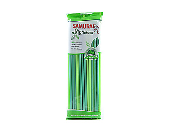 SAMURÀI BIONATURE CANNUCCE 24CM - Ø 5MM CON SNODO 40 PZ