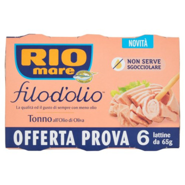 RIO MARE FILOD'OLIO TONNO ALL'OLIO DI OLIVA 6 X 65 G