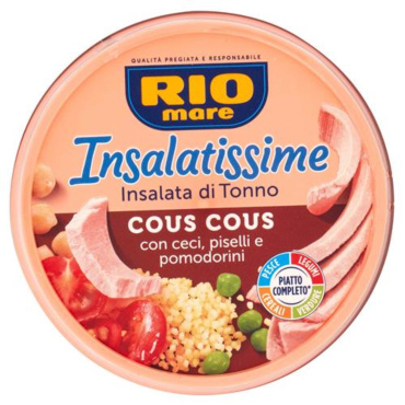 RIO MARE INSALATISSIME INSALATA DI TONNO COUS COUS CON CECI, PISELLI E POMODORINI 220 G