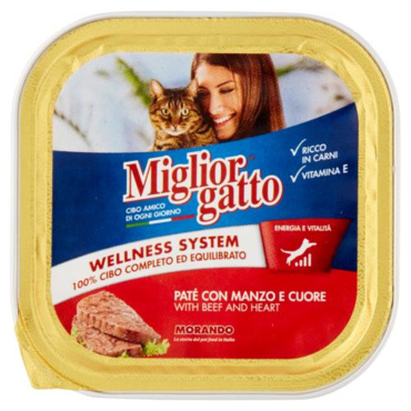 MIGLIOR GATTO PATE' MANZOECUORE VASCHETTA 100 GRAMMI
