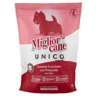 MIGLIORCANE UNICO GUSTOSE CROCCHETTE CON PROSCIUTTO PER CANI ADULTI 