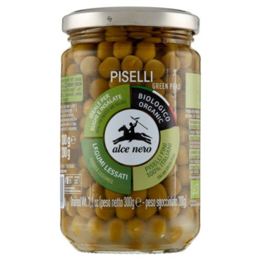ALCE NERO PISELLI LESSATI BIOLOGICI 300 G VETRO