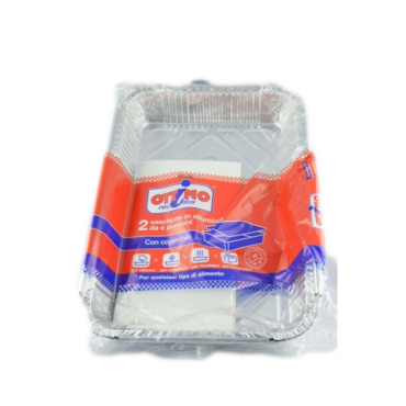 OTTIMO VASCHETTE ALLUMINIO 6 PORZIONI CON COPERCHIO 2PZ