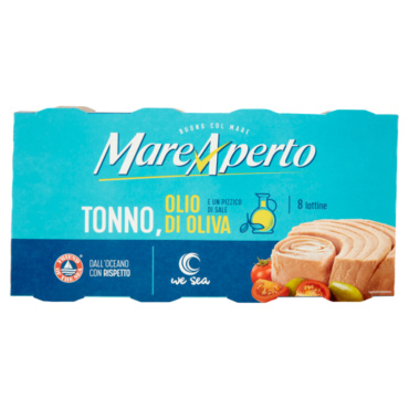 MAREAPERTO TONNO, OLIO DI OLIVA E UN PIZZICO DI SALE 8 X 70 G