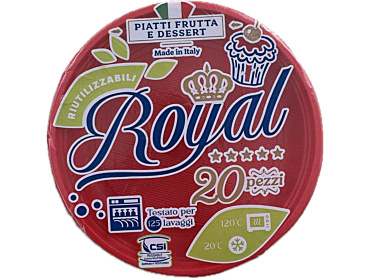 PIATTO DESSERT RIUTILIZZABILE ROSSO D.16CM SET 20 PIATTI ROYAL