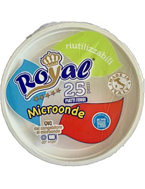 ROYAL RIUTILIZZABILE PIATTO FONDO X25PZ.