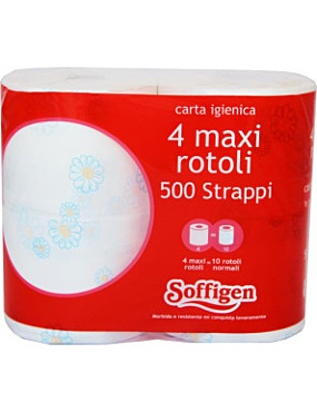 SOFFIGEN CARTA IGIENICA X4 2 VELI DECORATA GOFFRATA
