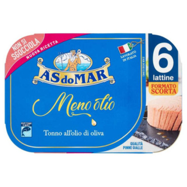 ASDOMAR TONNO ALL'OLIO DI OLIVA MENO OLIO GR.60 X 6