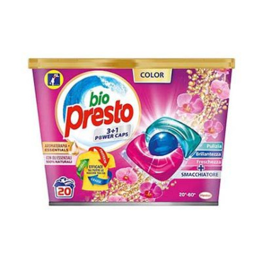 DETERSIVO LAVATRICE BIO PRESTO CAPS COLORATI 13X20 PEZZI
