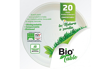 BIO TABLE PIATTI FRUTTA & DESSERT COMPOSTABILI 20 PZ